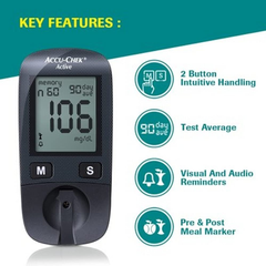 Accu-Chek Active Blood Glucose Kit With 10 Lancets, 10 Strips, Lancing Device