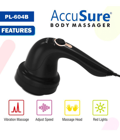 Accusure Handheld Full Body Electrical 4 Head Massager PL-604B