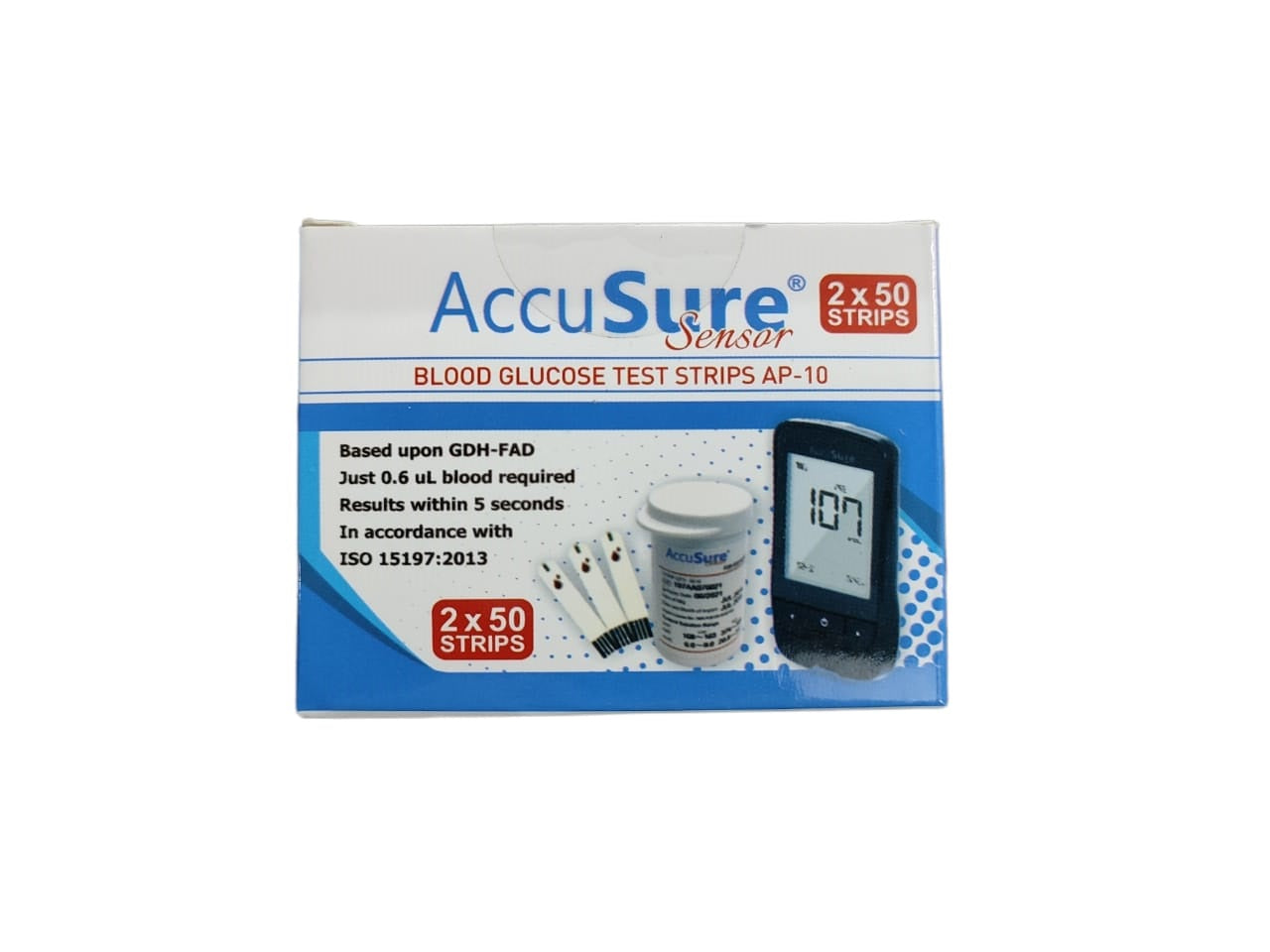 Accusure Sensor Blood Glucose Test 2x50 Strips