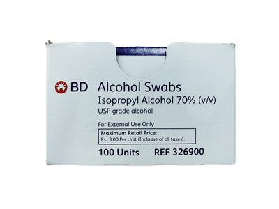 BD Alcohol Swabs (Isopropyl Alcohol 70%) 100 Units