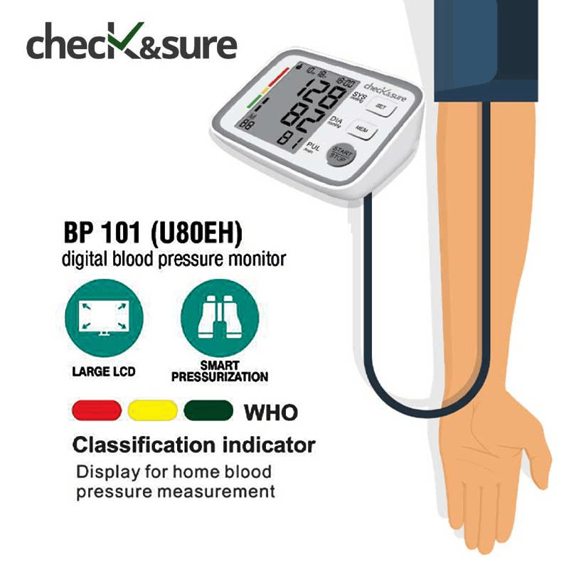 Check & Sure Upper Arm Electronic BP 101 (U80EH) BP Monitor