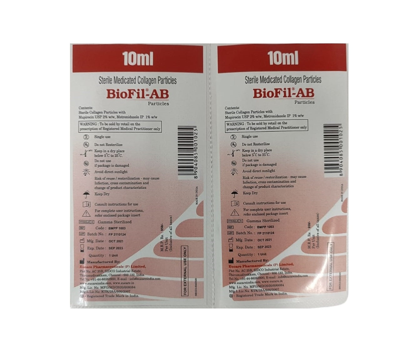 Biofill Powder Sterile Medicated Collagen Particles BioFil-AB 2 X 10ml – MedineedsIndia