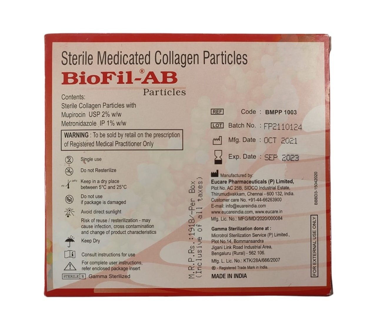 Biofill Powder Sterile Medicated Collagen Particles BioFil-AB 2 X 10ml – MedineedsIndia