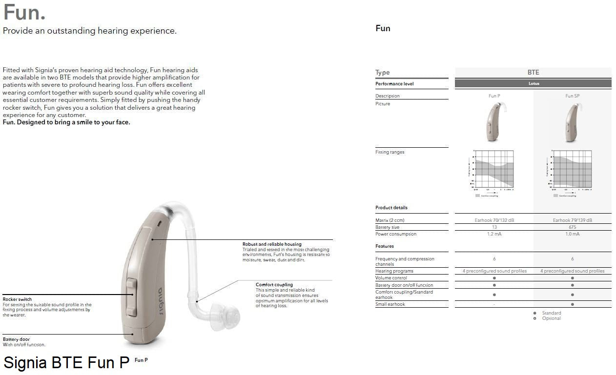 Signia BTE Fun P Hearing Aid