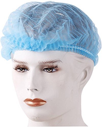 Disposable Hair Cap Stretchable Blue Bouffant Caps/Surgical Caps/Cooking Caps (100 Pcs)