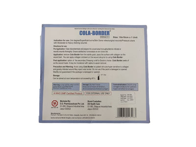 Cola Border (Sterile Porous Collagen with Non Adherent Backing) Wound Dressing 10x10cm