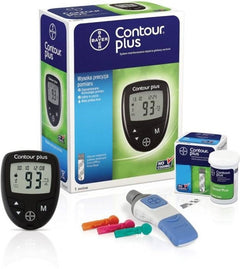 Contour Plus Glucometer (Free 25 Strips ) +50 Strips  (Black)