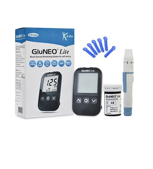 Gluneo Lite Blood Glucometer with 25 Strips