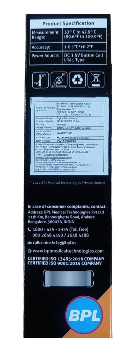 BPL Medical Technologies Digital Thermometer DT-04