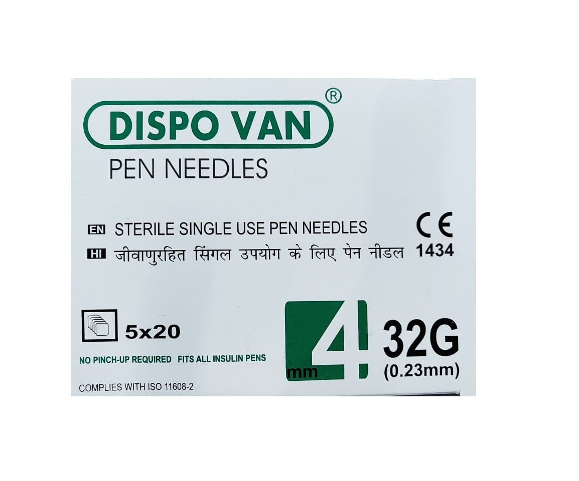 Dispovan Pen Needles 4mm 32g (5x20 Needles)