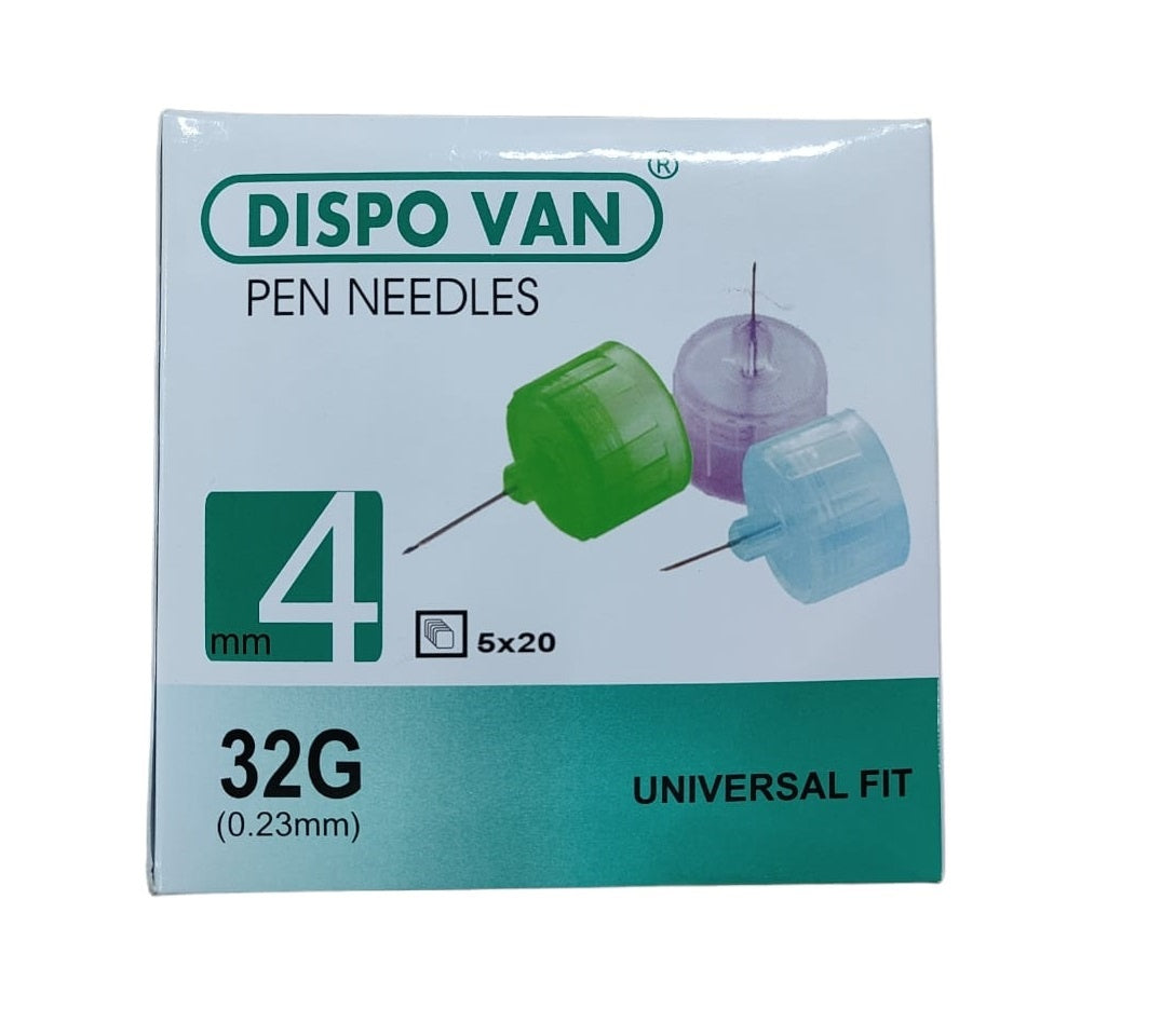 Dispovan Pen Needles 4mm 32g (5x20 Needles)