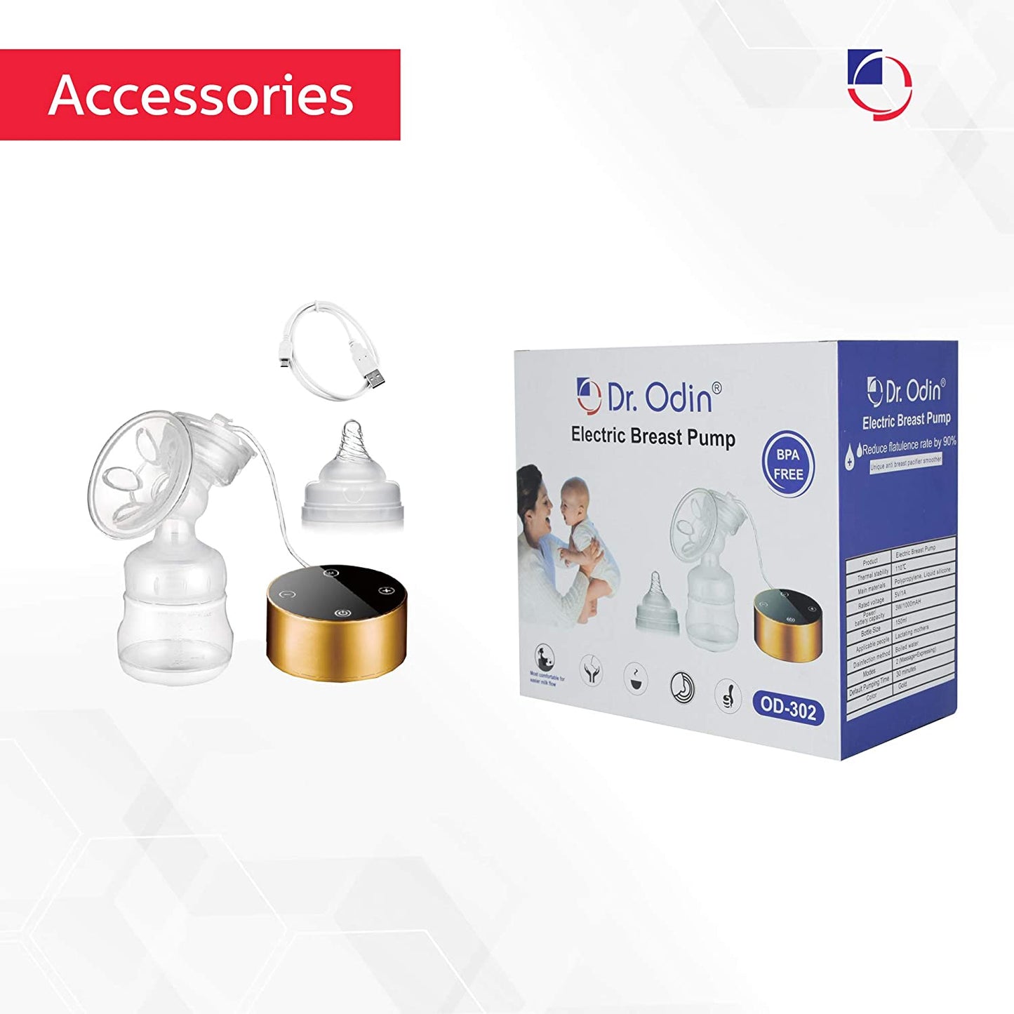 Dr. Odin Electric Breast Pump Gold OD-302