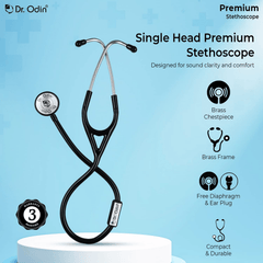 Dr Odin Premium Single Head Stethoscope With Extra Diaphragm & Ear Knobs