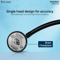Dr Odin Premium Single Head Stethoscope With Extra Diaphragm & Ear Knobs