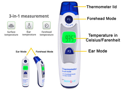 Non-Contact (Infrared Thermometer) BPL (Forehead + Ear Mode)