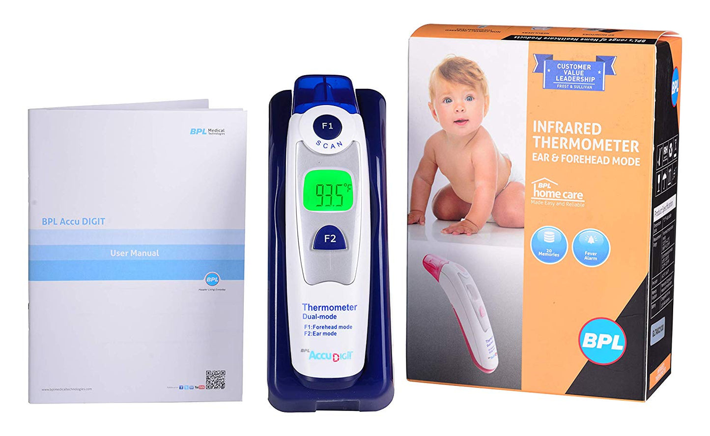 Non-Contact (Infrared Thermometer) BPL (Forehead + Ear Mode)