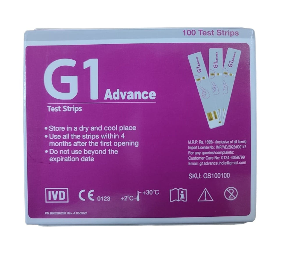 G1 Advanced Test Strips 100 Strips Pack (2x50)