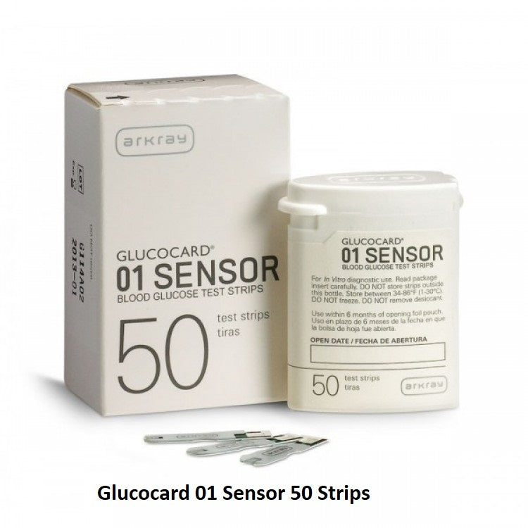 Glucocard 01 Sensor Test, 50 Strips (White)