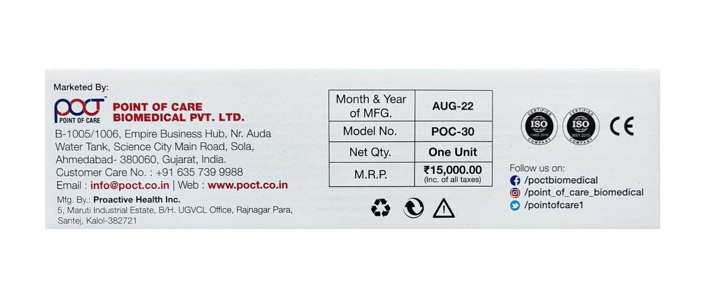 Digital Hemoglobin Meter POC-30 Point of Care