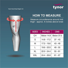 Tynor Knee Wrap Hinged (Neoprene), Black  J-15
