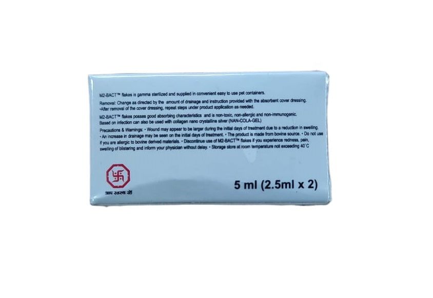 M2-Bact (Collagen Particle With Mupirocin and Metronidazole) For Wound Dressing 5ml (2.5ml x 2)