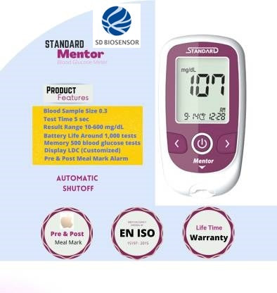 SD Mentor Glucometer with 10 + 50 Strips