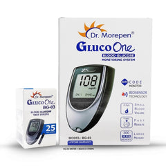 Dr Morepen Glucose Monitor BG-03(Grey Color) + 25 Test Strips