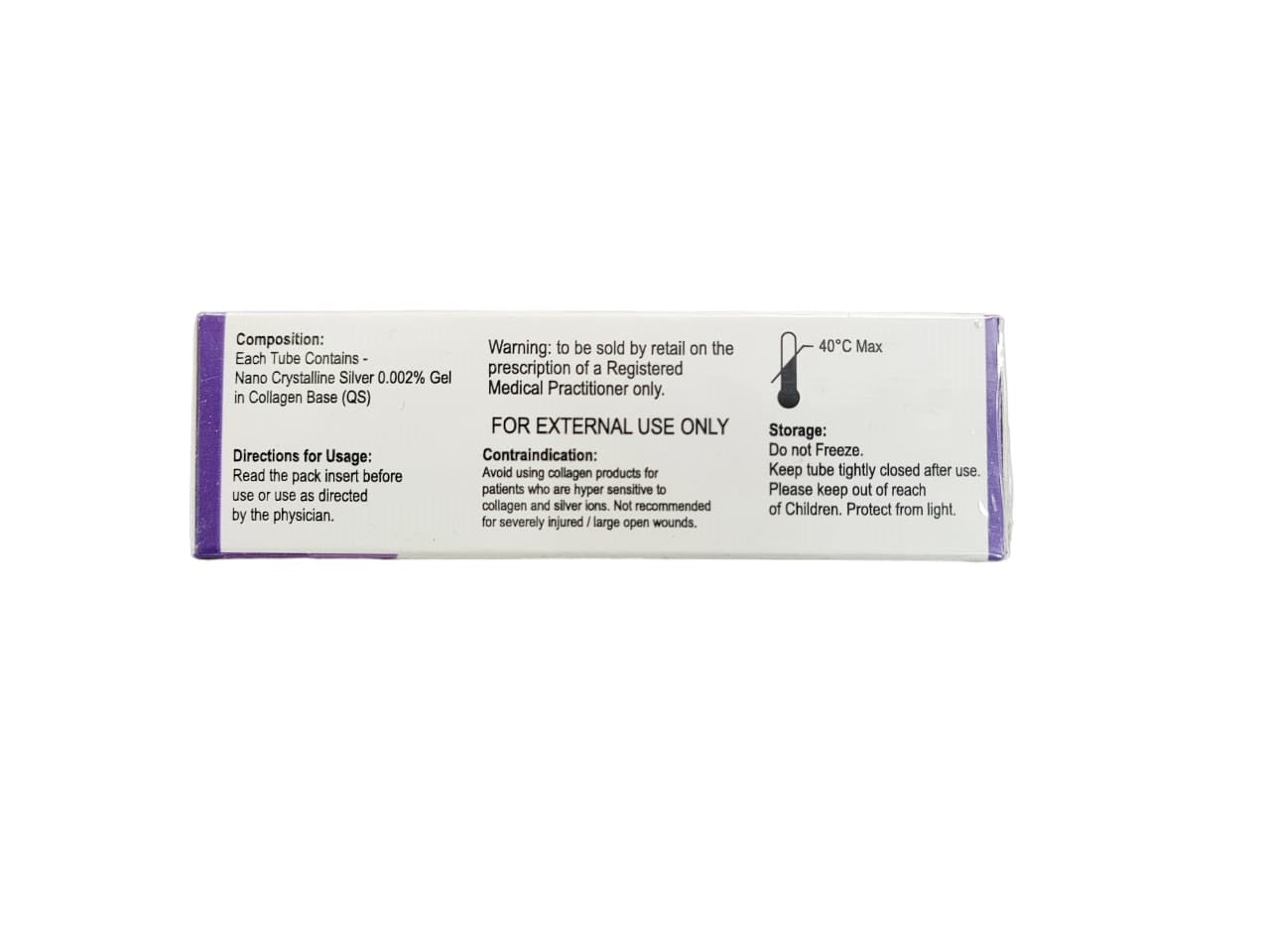 Nan Cola Gel (Nano Crystalline Silver Gel In Collagen Base) for Wound Dressing 10gm (5gm x 2)