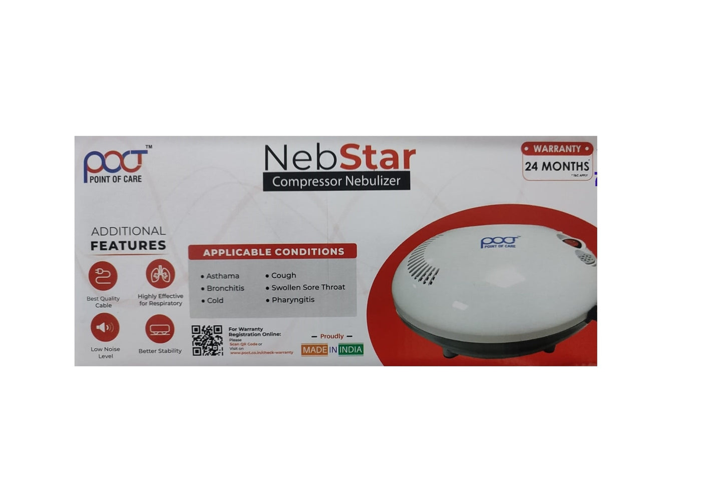 Nebulizer NebStar Compressor POC-50 White Point Of Care (POCT)