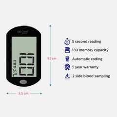 Dr Odin GDH-FAD Glucometer Kit (Glucometer, Lancing Device, 25 Lancets, Battery, Carrying Case)
