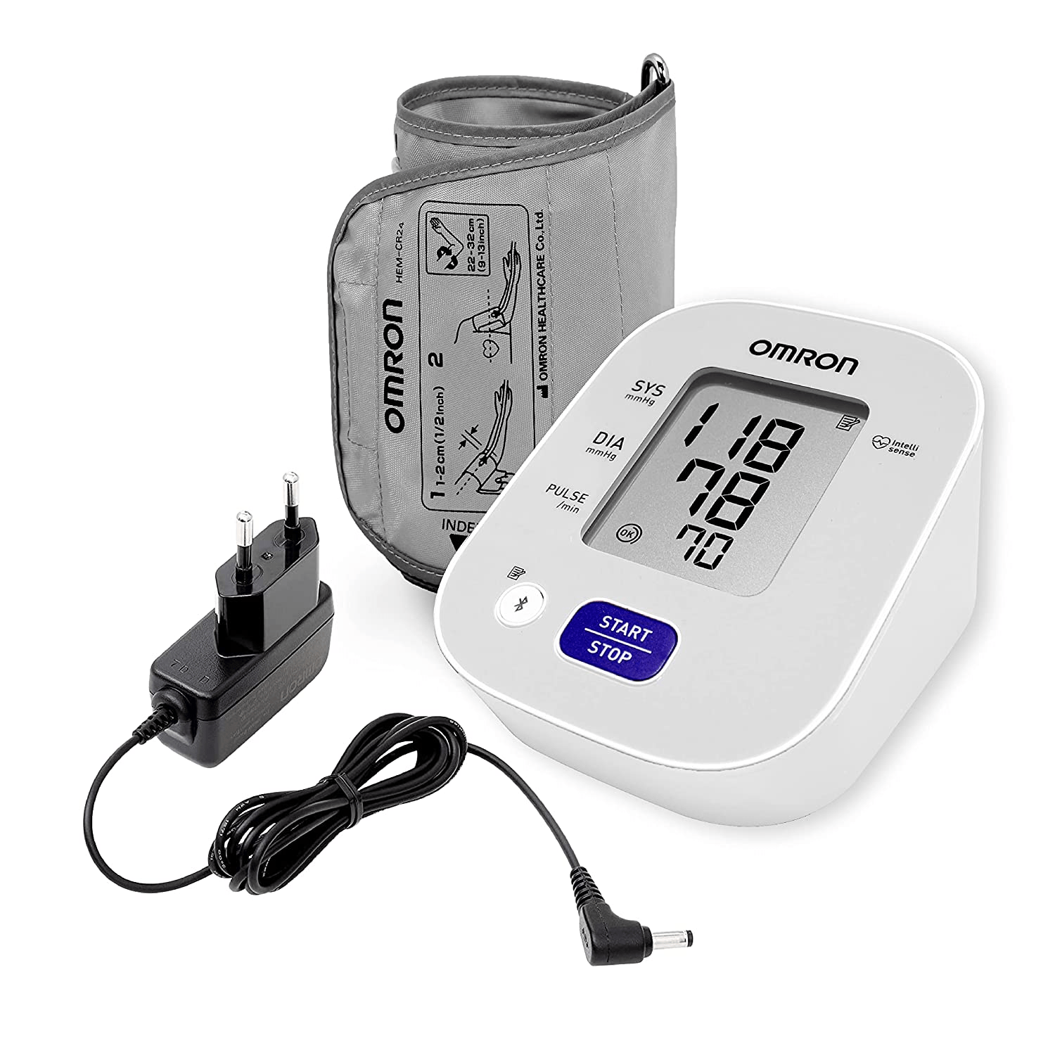 Omron HEM 7143T1A Digital Bluetooth BP Monitor with More Advanced intelligence Technology & Accuracy (Adapter Include)