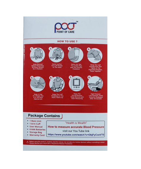 Poct Digital BP (Blood Pressure) Monitor PBM10
