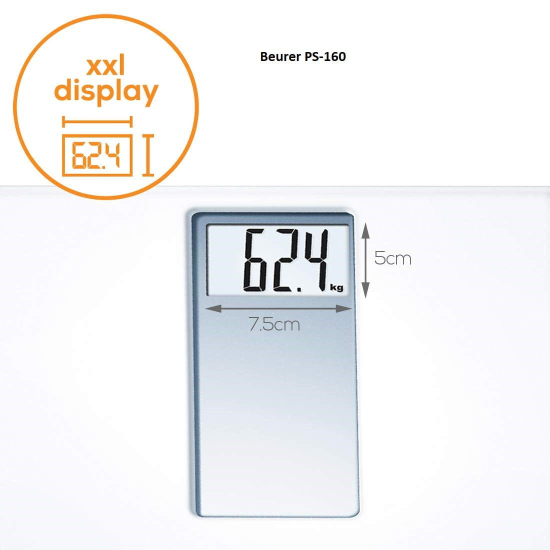 Beurer Personal Bathroom Scale with Extra Large Display PS160