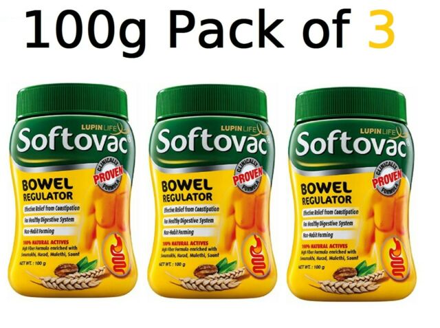Softovac-Bowel Regulator - 100% Natural Actives: High Fiber Formula enriched with Sonamukhi, Harad, Mulethi, Saunf etc.