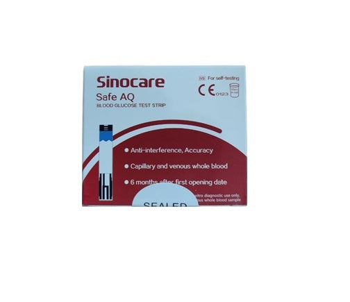 Sinocare Safe AQ Blood Glucose Test 50 Strips