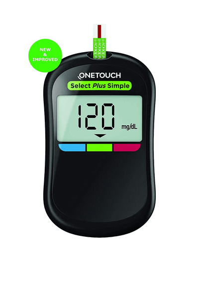 OneTouch Select Plus Simple Glucometer (Free 10 Strips)