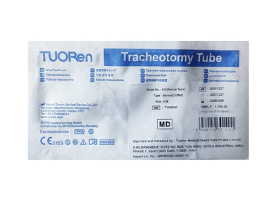 Straight Cuffed Tracheotomy Tube Size 4.0 mm, 1 Pcs