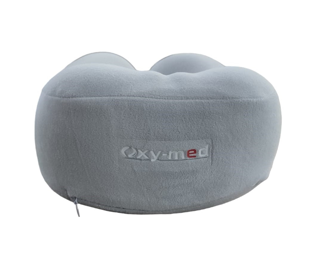 Travel Neck Pillow for Airplane and Car, Headrest Pillow for Good Sleep in Travel, Gray Color, Med-e-Move