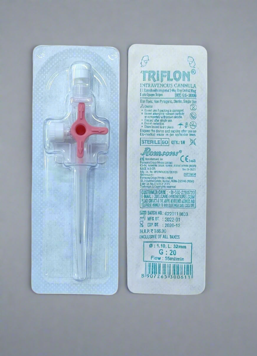 Intraflow As Romsons Romsons Triflon Intravenous Sterile Cannula GS-3006