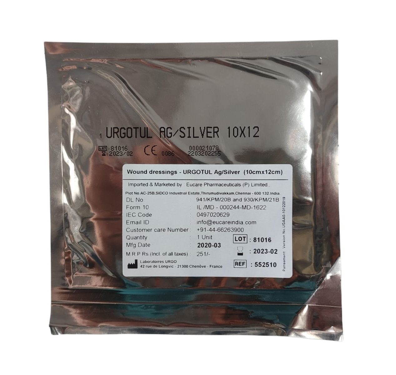 urgotul silver dressing price Silver Wound Contact Layer Dressing