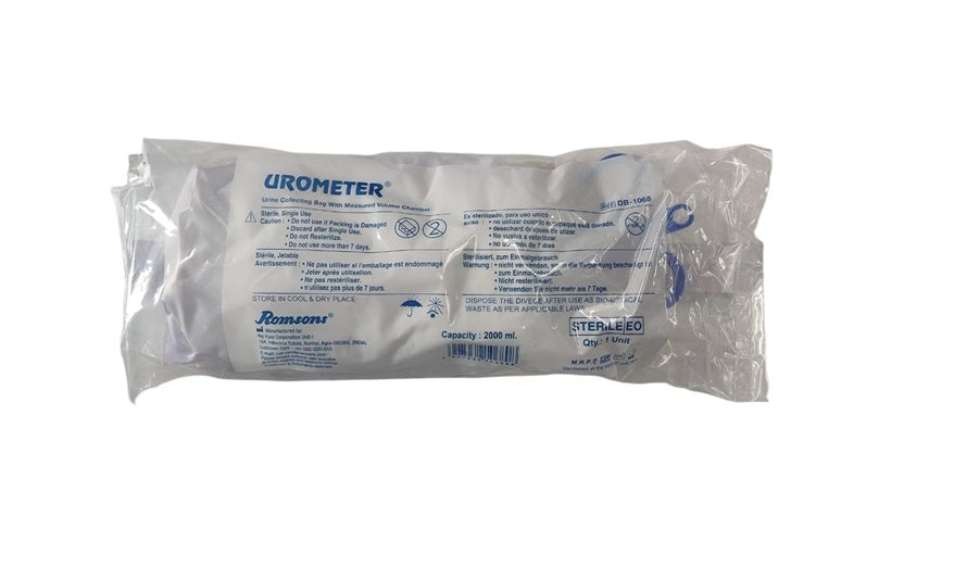 Romsons Urometer Urine Collection Bag with Measured Volume DB-1068
